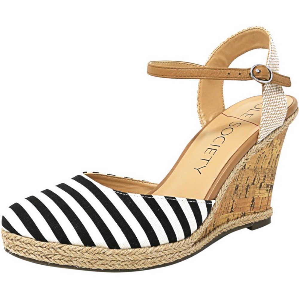 Sole Society Women's Fabric And Canvas Wedge Sandal